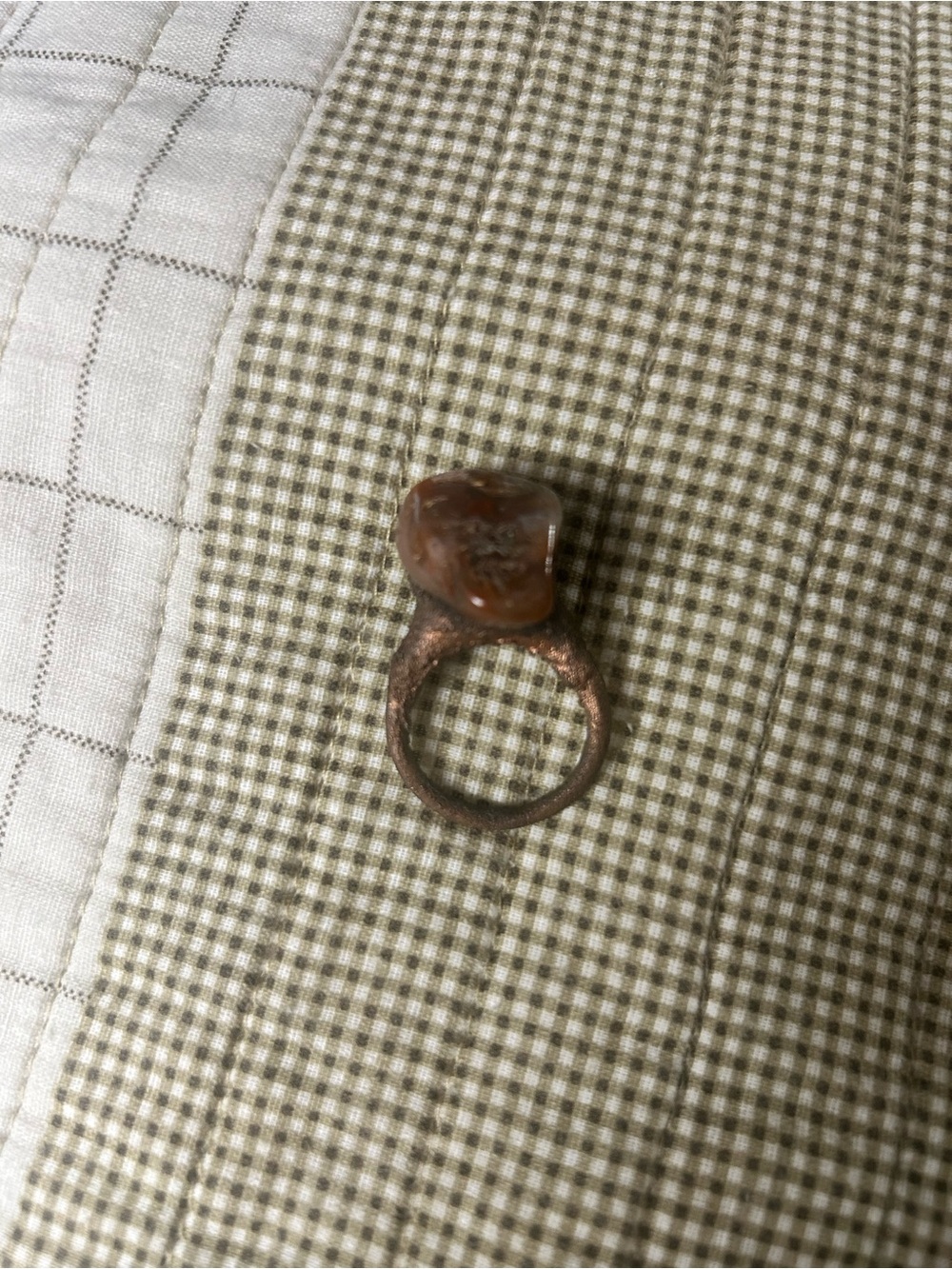Charlotte area artisan made Jasper Accent Unisex Ring with Copper band